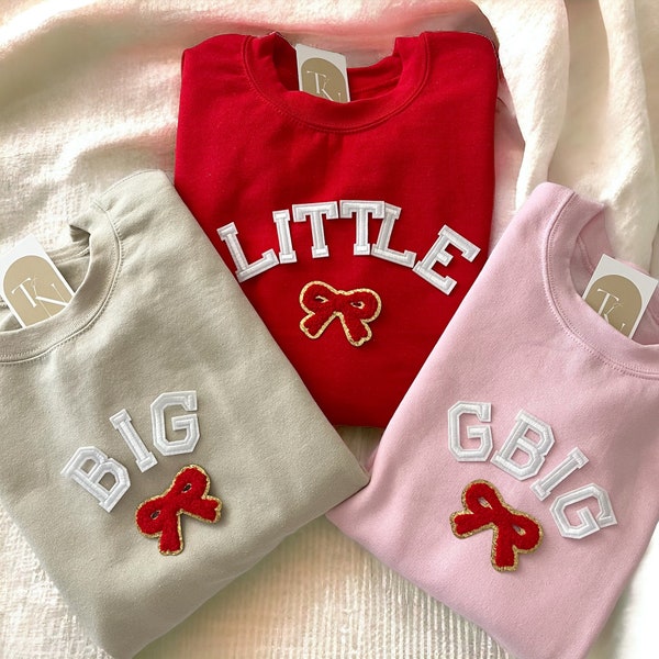 Coquette Big Little Sweatshirt, Big Little Shirts Sorority, Big Little Sweatshirts, Big Little Crewneck, Big Little Reveal, Big Little Basket