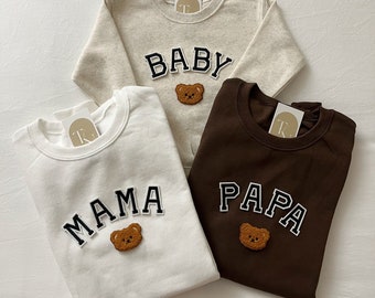 Bear Family Shirts, Matching Family Outfits, Family Matching Shirts, Mama Bear Papa Bear Baby Bear, Bear Birthday Party, Baby Sweatshirt