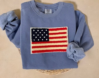 Comfort Colors USA Flag Sweatshirt, USA Sweater, Comfort Colors Sweatshirt, 4th of July Sweatshirt, American Flag Sweatshirt,USA Sweatshirt