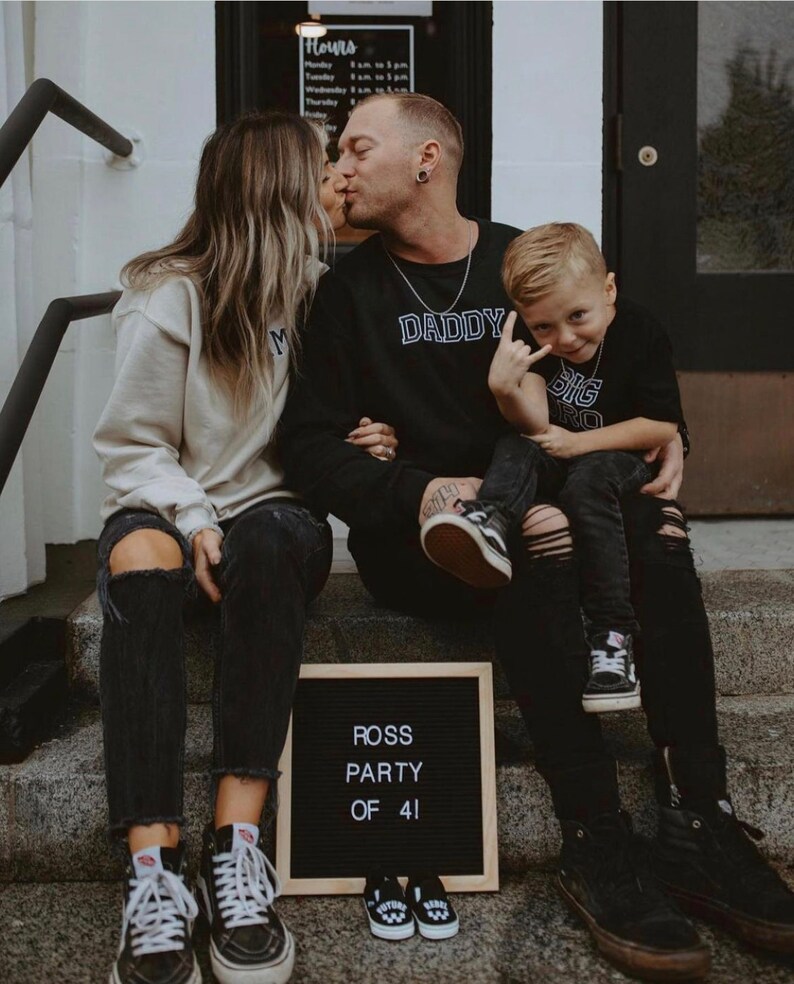 Mom and Dad Sweatshirt | Pregnancy Reveal Ideas | Mom Dad Baby Hospital Outfit | Baby Announcement | Mommy Sweatshirt | Daddy Sweatshirt image 3