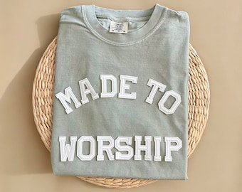 Comfort Colors Made to Worship Shirt, Worship Shirt, Christian Shirts, Faith Shirt, Worship Team Shirt, Group Church Shirt, Christian Gifts