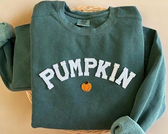 Comfort Colors® Pumpkin-sweater, Pumpkin Spice-sweatshirt, herfstsweater, Comfort Colors®-sweater, Thanksgiving-sweater, ronde hals