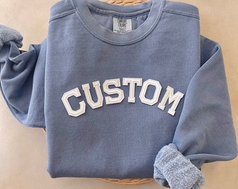 Sudadera con colores personalizados y cómodos, sudadera personalizada, sudadera personalizada, sudadera universitaria, cuello redondo con letras universitarias, texto personalizado