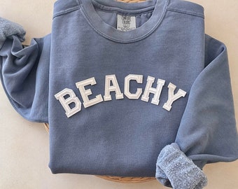 Comfort Colors® Beachy Sweatshirt, Beach Sweatshirt, Beach Sweater, Comfort Colors Sweatshirt, Gift for Beach Lover, Summer Sweatshirt