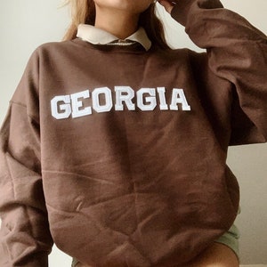 Georgia state university crewneck sweatshirt Clearance