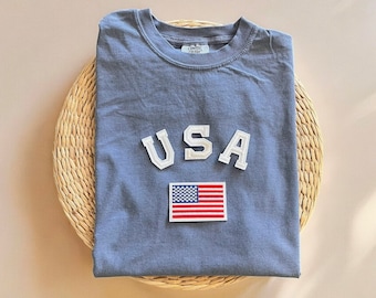 Maglietta Comfort Colors USA, T-shirt USA, Maglietta USA, T-shirt USA, Maglietta del 4 luglio, Maglietta Comfort Colors, Maglietta vintage USA, Maglietta patriottica