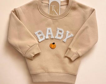 Felpa con zucca per bambini, costume da zucca per bambini, felpa per bambini del Ringraziamento, vestito da zucca per bambini, vestito autunnale per bambini, maglione autunnale per bambini