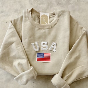 USA Sweatshirt | USA Crewneck | Patriotic Sweatshirt | Sweatshirt Hoodies | America Flag Sweatshirt | Fall Sweatshirt | US Flag Sweatshirt