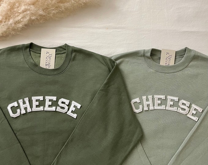 Cheese Sweatshirt, Cheese Crewneck, Cheese Shirt, Cheese Lover Gift, Parmesan Sweatshirt, Brie Sweatshirt, Food Sweatshirt,Womens Sweatshirt