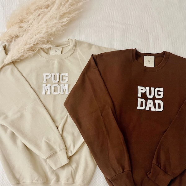 Sweat-shirt pour maman carlin | Sweat-shirt maman carlin | Sweat-shirt papa carlin | Sweat-shirt pour maman chien | Sweat-shirt carlin | Sweat-shirt papa chien | Cadeaux carlin