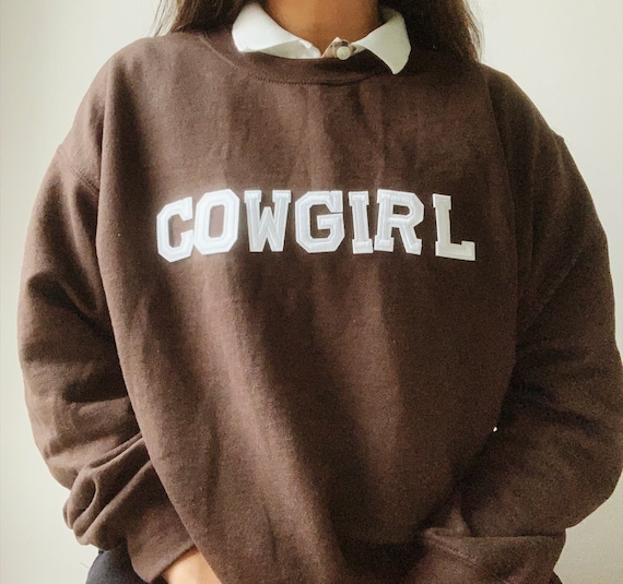 Brown Cowgirl Sweatshirt Brown Sweatshirt Cowgirl Crewneck - Etsy