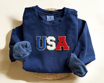 Felpa Comfort Colors USA, felpa con bandiera americana, felpa del 4 luglio, maglietta con bandiera USA, felpa del Memorial Day, felpa patriottica