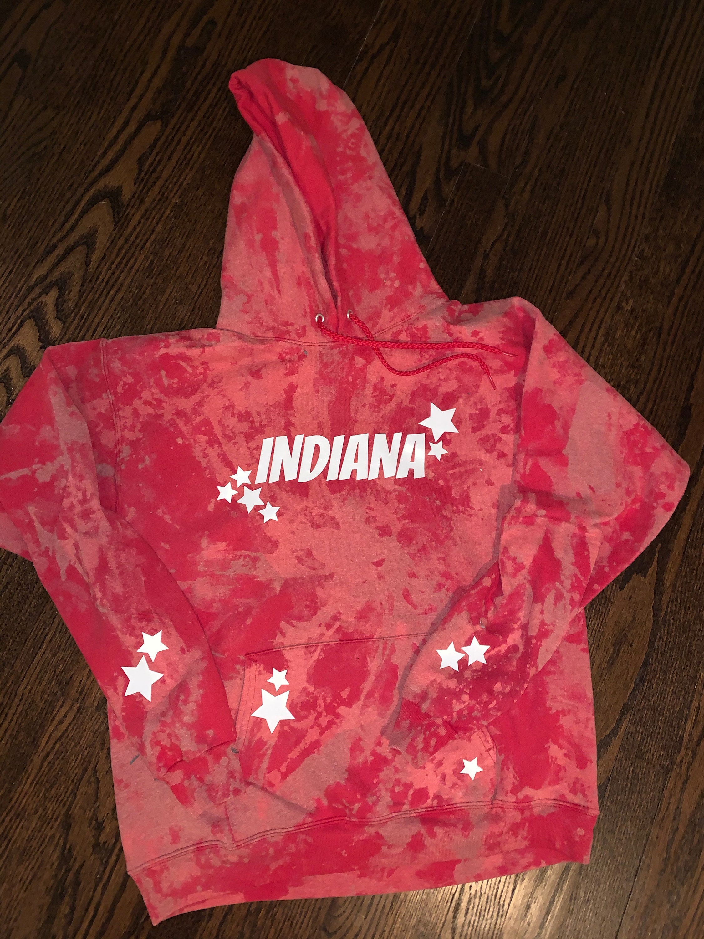 Custom Bleach Dyed Hoodie with stars Etsy
