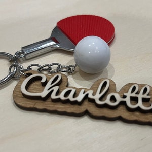 Porte-clés de tennis de table personnalisé, porte-clés de ping-pong personnalisé, cadeau pour joueur entraîneur sportif, étiquette de sac nominative, père Noël secret, raquette, remplissage de bas