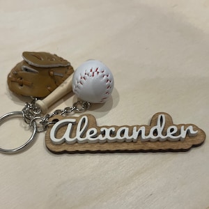 Baseball Schlüsselbund, Baseball Taschenanhänger, Baseball Team, personalisiertes Geschenk, Wichteln, Weihnachtsmann, Baseball Schlüsselring