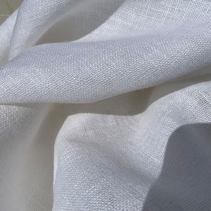 Pure White 100% Linen Scarf