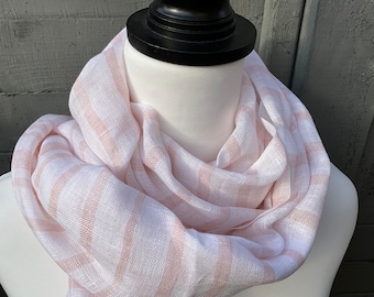 Pure  Linen Blush Pink   Stripe  in Super Soft Finish