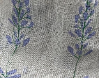 Oatmeal Floral Linen Scarf