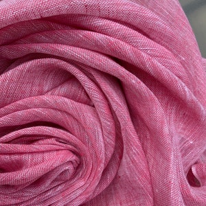 Crimson Chambray Pure Linen Scarf in Soft Touch Finish.