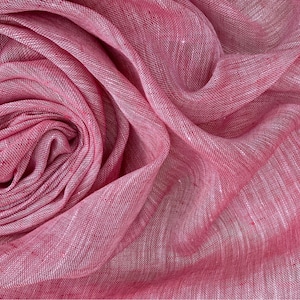 Crimson Chambray Pure Linen Scarf with Super Soft Touch Finish .