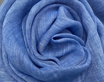 Cornflower Blue Chambray Pure Linen Scarf in Linen in Super soft Touch Finish ,
