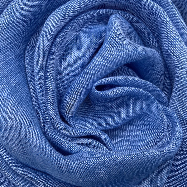 Cornflower Blue Chambray Pure Linen Scarf in Linen in Super soft Touch Finish ,