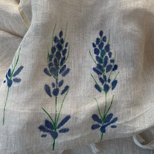 Oatmeal Floral Linen Scarf