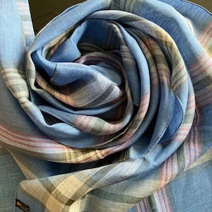 Cornflower Blue Pure Linen Scarve