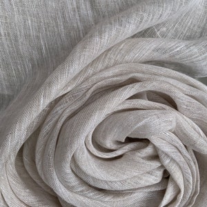 Champagne Chambray Pure Linen Scarf in Soft Touch Finish