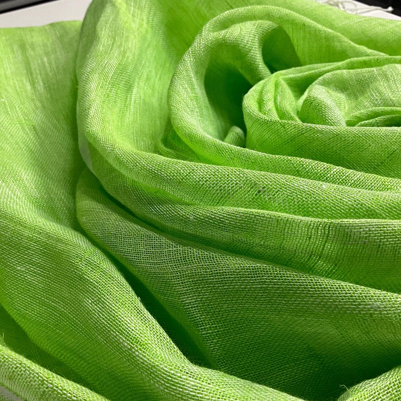 Forest Lime Textile Scarf Necklace