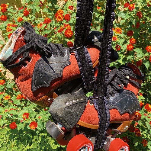 Black Velvet Roller Skate Leash Adjustable Skate Strap Etsy