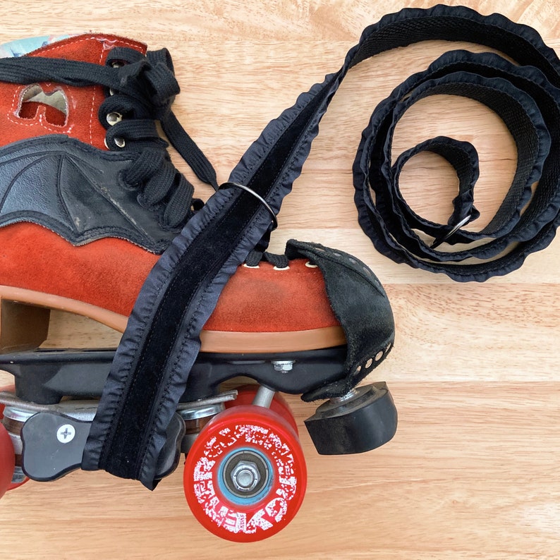 Black Velvet Roller Skate Leash Adjustable Skate Strap Etsy