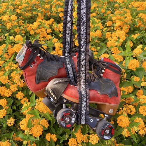 Black Velvet Roller Skate Leash Adjustable Skate Strap Etsy