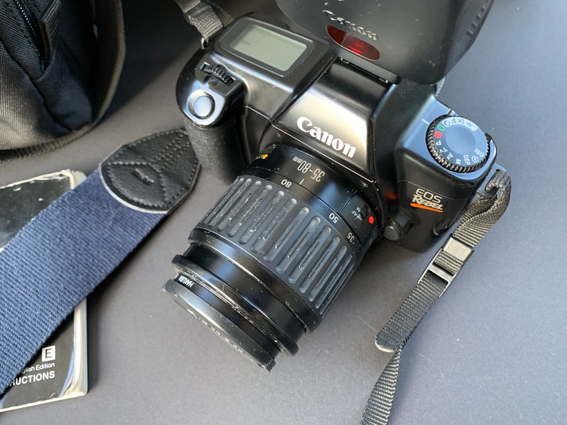 Vintage Canon Rebel 35mm Film Camera With Flash Attachment, Includes