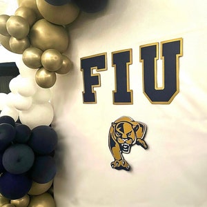 FIU Banner with Panther, FIU Letters, FIU Panther Banner, Panthers backdrop, Florida International University Backdrop