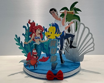 Little Mermaid Centerpiece | Little Mermaid Cake Topper | Little Mermaid Table Decoration | Ariel Mermaid Cake Topper