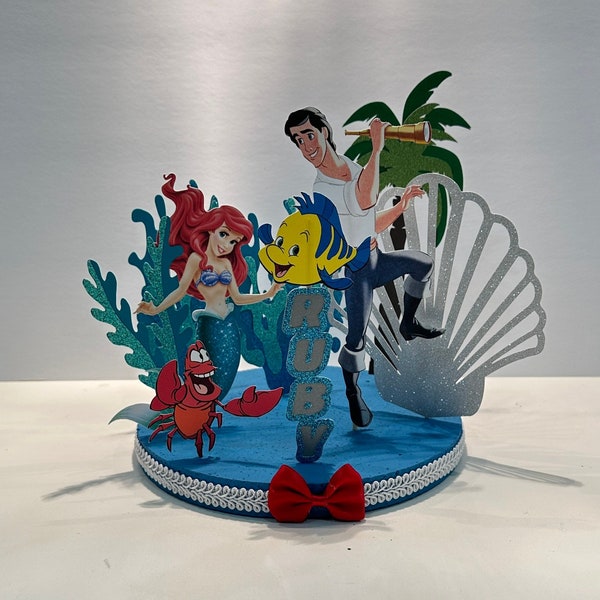 Little Mermaid Centerpiece | Little Mermaid Cake Topper | Little Mermaid Table Decoration | Ariel Mermaid Cake Topper