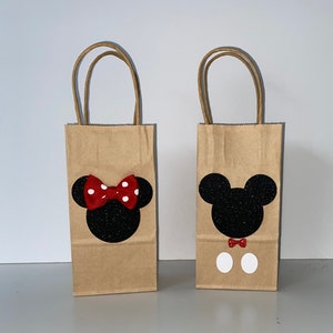 Mickey Mouse Party Favor Bags, Minnie Mouse Party Favor Bags, Mickey Birthday Bags, Minnie Birthday Bags, Minnie Gift Bags, Mickey Gift Bags