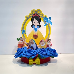 Snow White and The 7 Dwarfs Centerpiece, Snow White and The 7 Dwarfs Cake Topper, Snow White Cake Topper, Snow White Centerpiece
