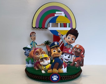 Centrotavola per compleanno Paw Patrol / Decorazione fatta a mano per torre di avvistamento