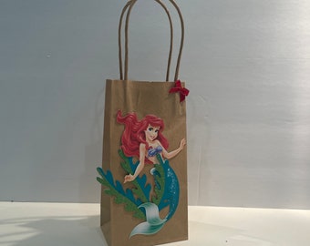 Ariel Party Favor Bags, Little Mermaid Party Favor Bags, Little Mermaid Birthday Favor Bags, Little Mermaid Birthday Bags