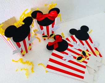 Mickey Mouse Popcorn Bags, Minnie Mouse Popcorn Bags, Mickey Favor Bags, Minnie Favor Bags, Mickey Party Favor Bags, Minnie Candy Bags