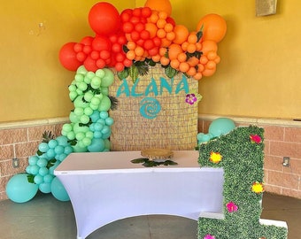 Moana Birthday Banner | Hawaiian Princess Party Decorations | Tropical Birthday Decor | Moana Theme Letters | Girl Birthday Party Setup