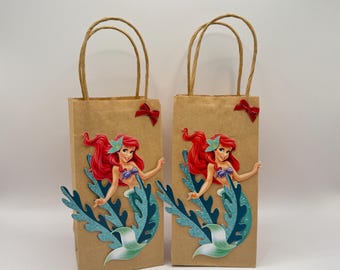 Ariel Party Favor Bags, Little Mermaid Party Favor Bags, Little Mermaid Birthday Favor Bags, Little Mermaid Birthday Bags