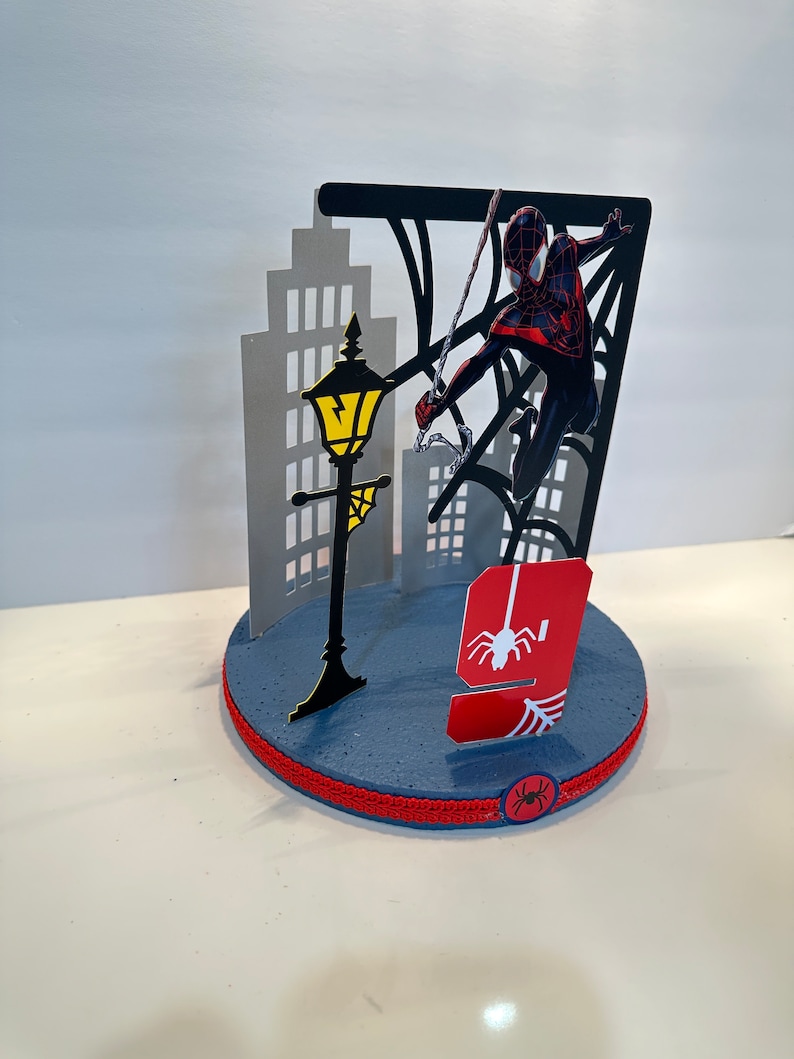 Miles Morales Spider-Man Centerpiece, Miles Morales Cake Topper, Spider-Man Centerpiece, Spider-man Cake Topper image 4