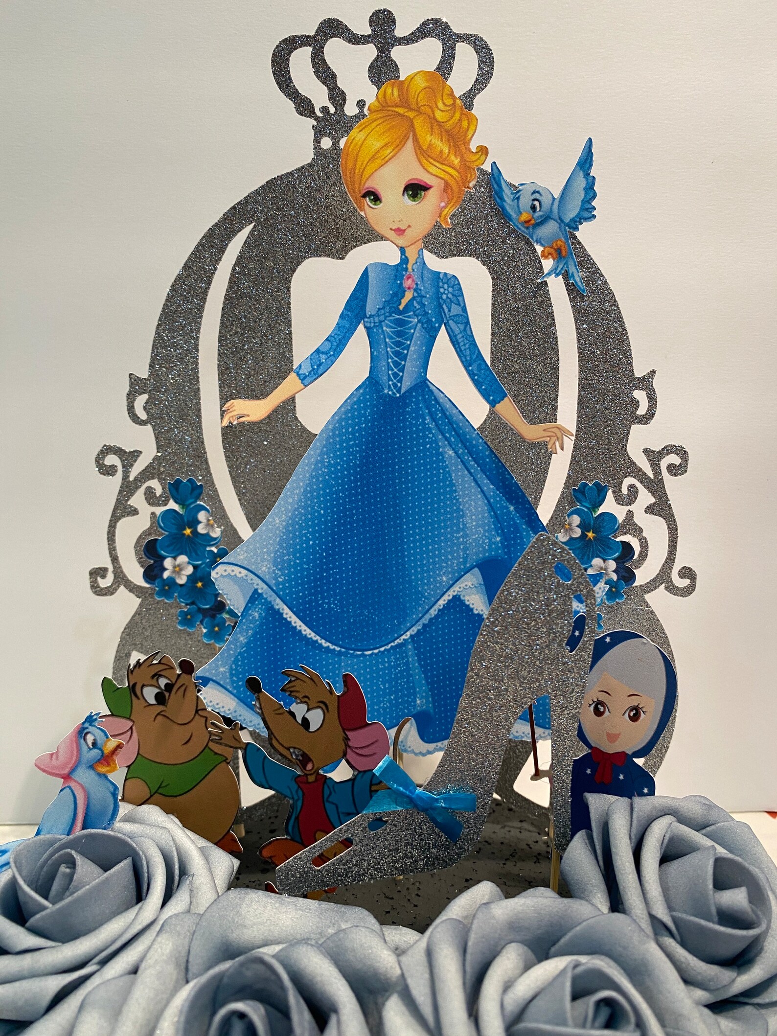 Handmade Cinderella Cake Topper | Birthday Party Centerpiece - Etsy