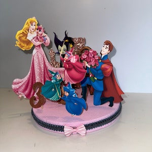 Centrotavola della Bella Addormentata, decorazione per torta della Bella Addormentata, decorazione per festa della Bella Addormentata, decorazione di compleanno della Bella Addormentata