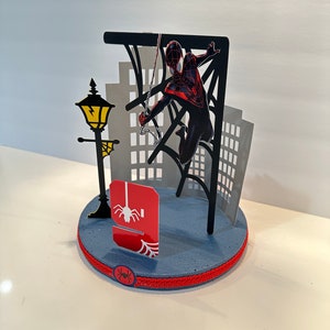 Miles Morales Spider-Man Centerpiece, Miles Morales Cake Topper, Spider-Man Centerpiece, Spider-man Cake Topper image 3