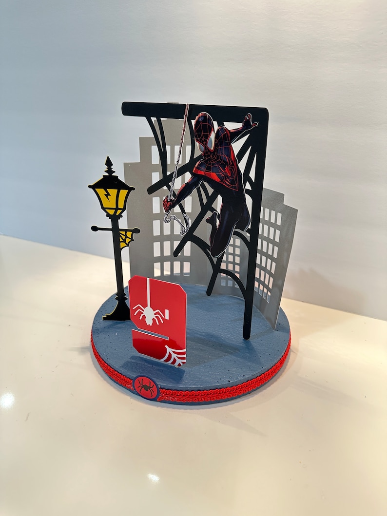 Miles Morales Spider-Man Centerpiece, Miles Morales Cake Topper, Spider-Man Centerpiece, Spider-man Cake Topper image 3