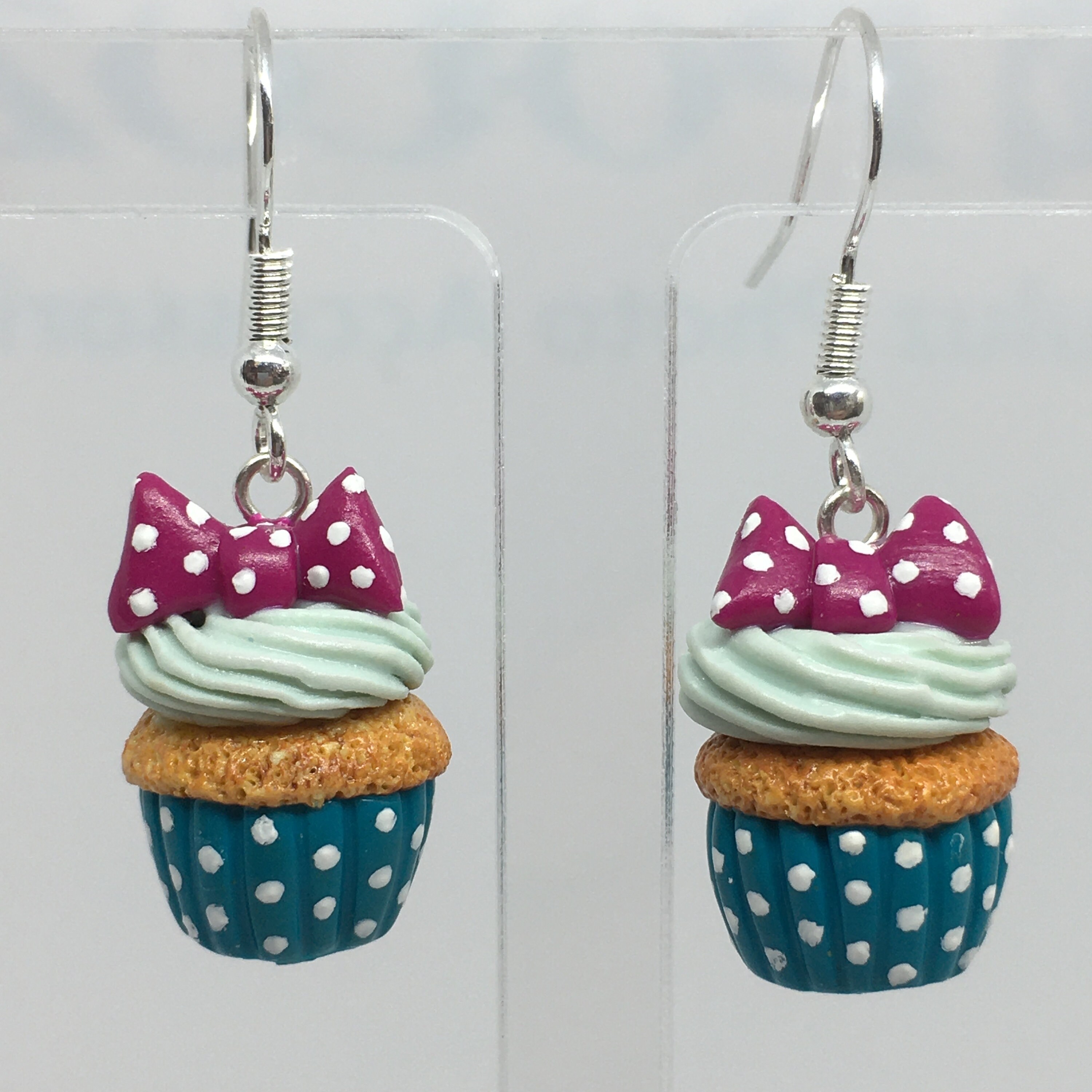 Cupcake Earrings Handmade Polymer Clay and Sterling Silver Jewellery